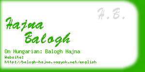 hajna balogh business card